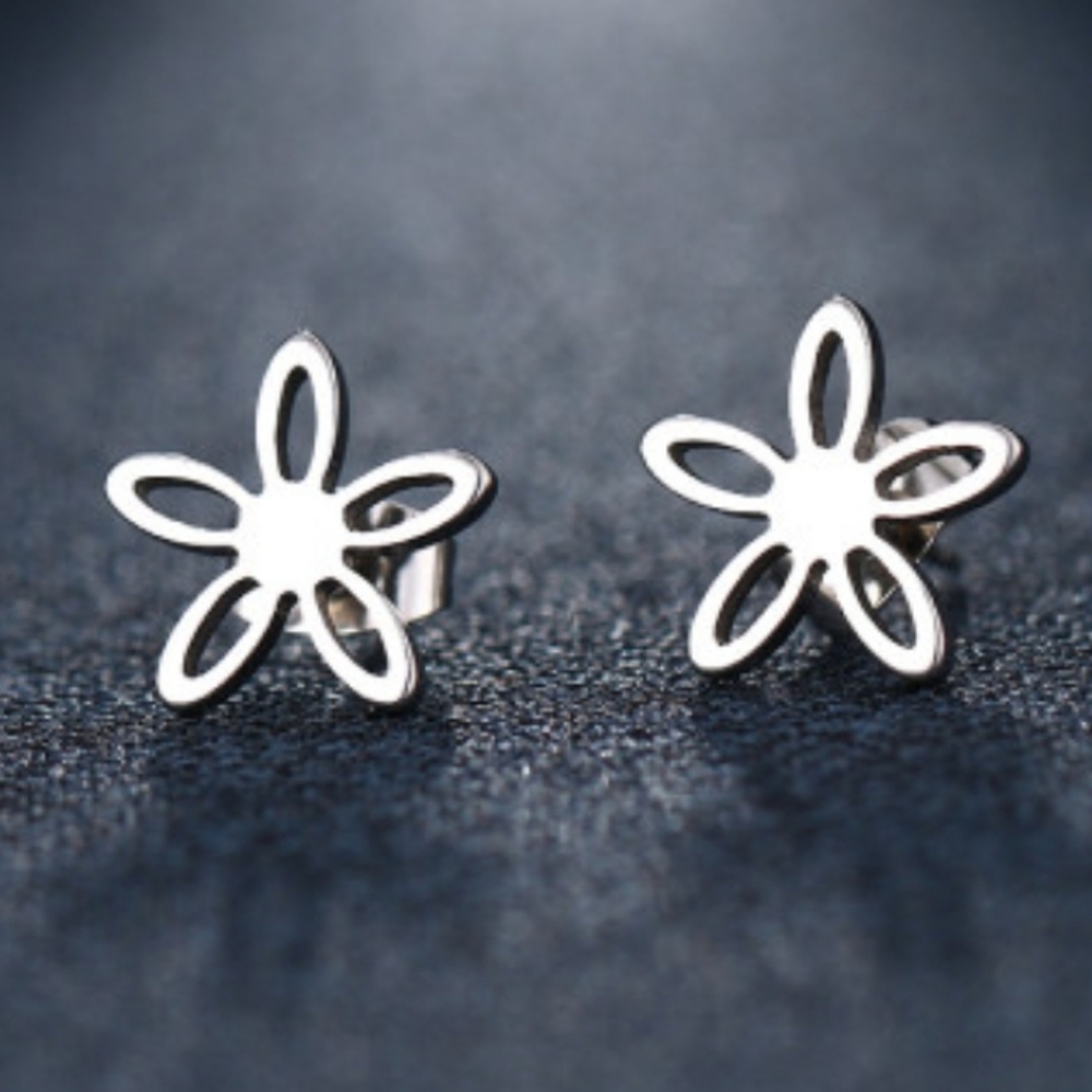 4 for $24 | Daisy Stainless Steel Stud Earrings